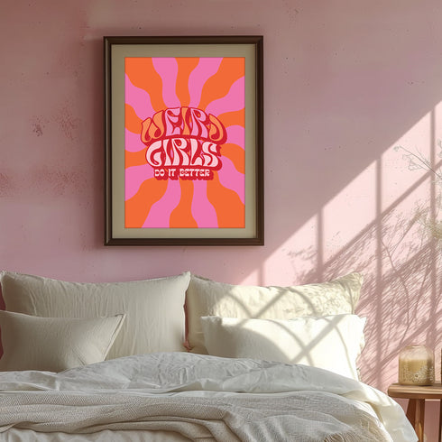 Weird Girls Retro Poster